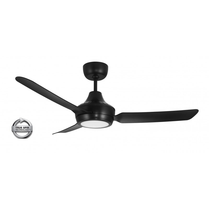 Stanza 48"/1220mm Black with LED Light 3 Blade AC Ceiling Fan