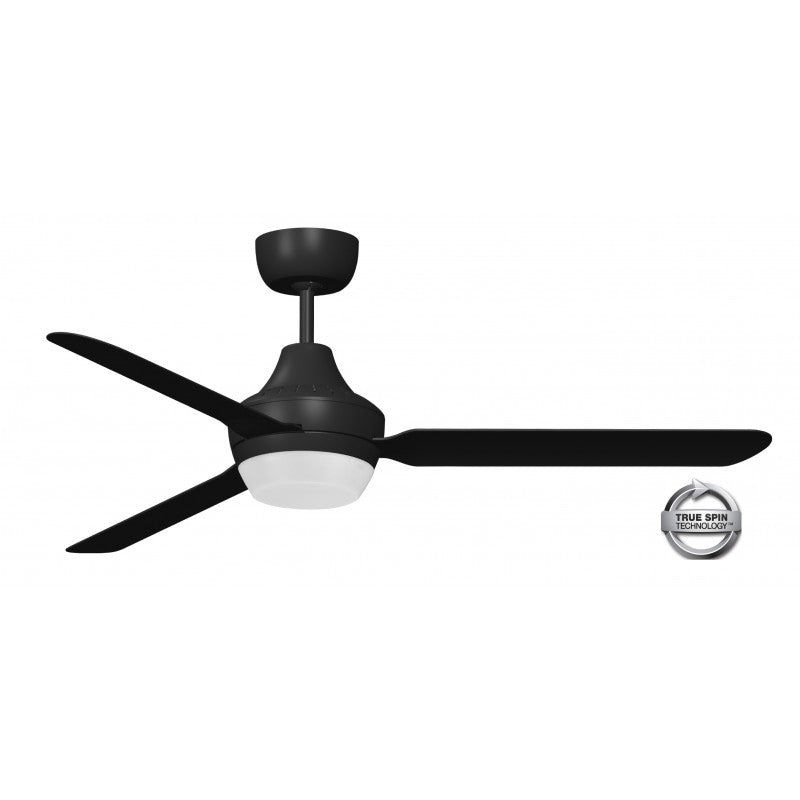 Stanza 56&quot;/1400mm Black with B22 Light 3 Blade AC Ceiling Fan