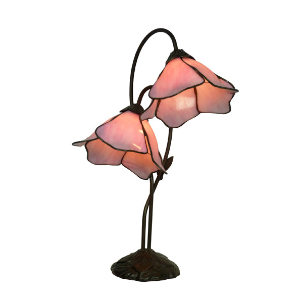 Tiffany Double Pink Lotus Table Lamp
