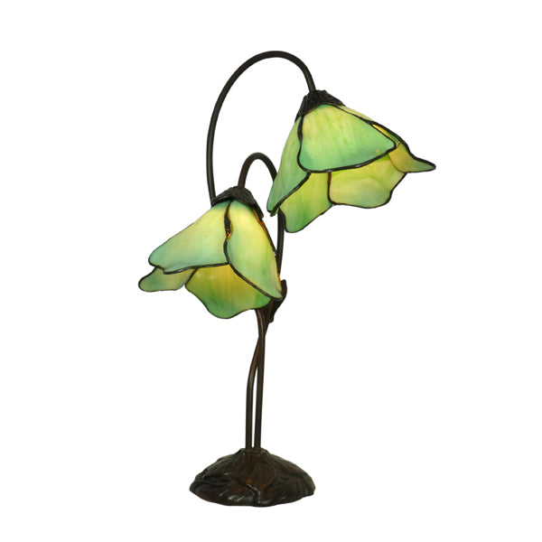Tiffany Double Green Lotus Table Lamp