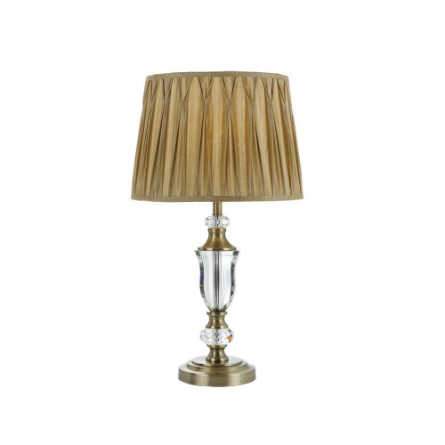 Wilton Antique Brass Solid Crystal Body Table Lamp