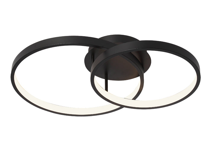 Zola 2 Light Black Modern LED Close to Ceiling