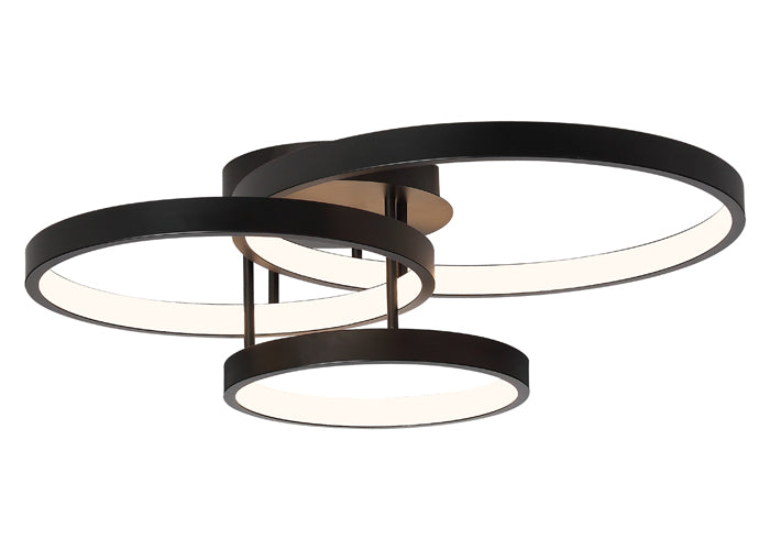 Zola 3 Light Black Modern LED Close to Ceiling